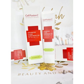 Kem chống nắng CELL FUSION C Clear Sunscreen spf 50 nâng tông nhẹ cho da dầu, mụn mẫu mới
