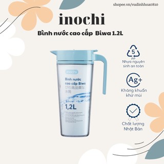Bình nước cao cấp Inochi 1.2L - chất liệu nhựa AS nguyên sinh an toàn, theo tiêu chuẩn Nhật Bản