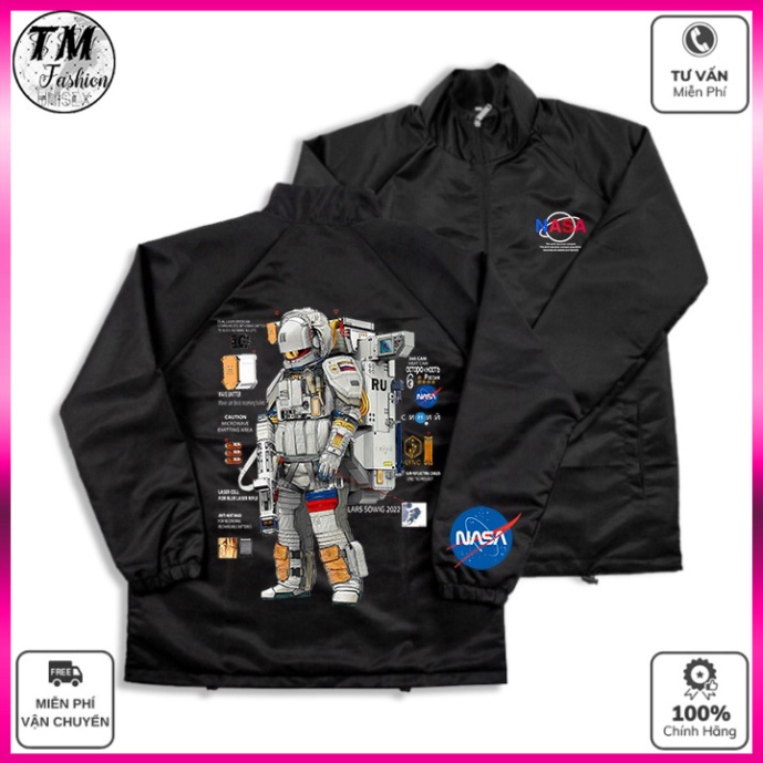 Áo Khoác Dù Mero Local Brand NASA Jacket Unisex cổ bẻ - Áo Gió Dày 2 Lớp Form Rộng