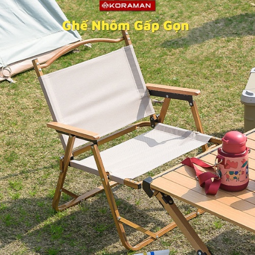 Ghế xếp gấp gọn câu cá, dã ngoại, camping, cắm trại, ghế gấp khung nhôm tiện lợi chắc chắn KORAMAN