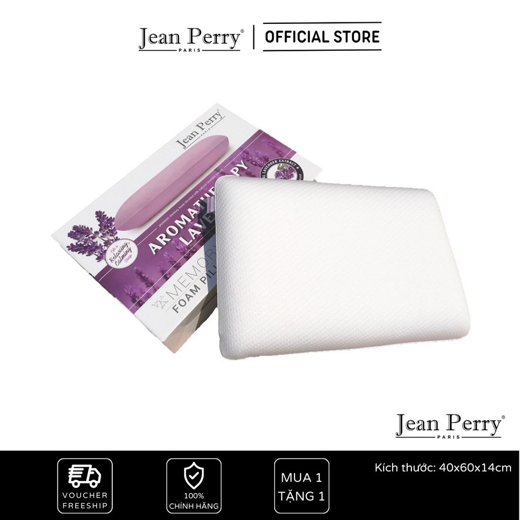 Gối nằm chiết xuất hoa oải hương Jean Perry Memory Foam Lavender Classic 40x60x14cm