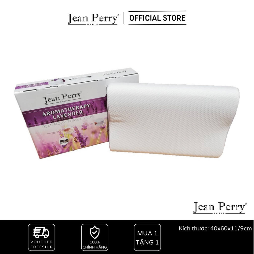 Gối nằm chiết xuất hoa oải hương Jean Perry Memory Foam Lavender Contour 40x60x11/9cm