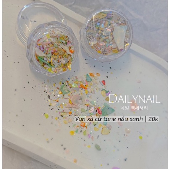 Vụn xà cừ tone nâu xanh