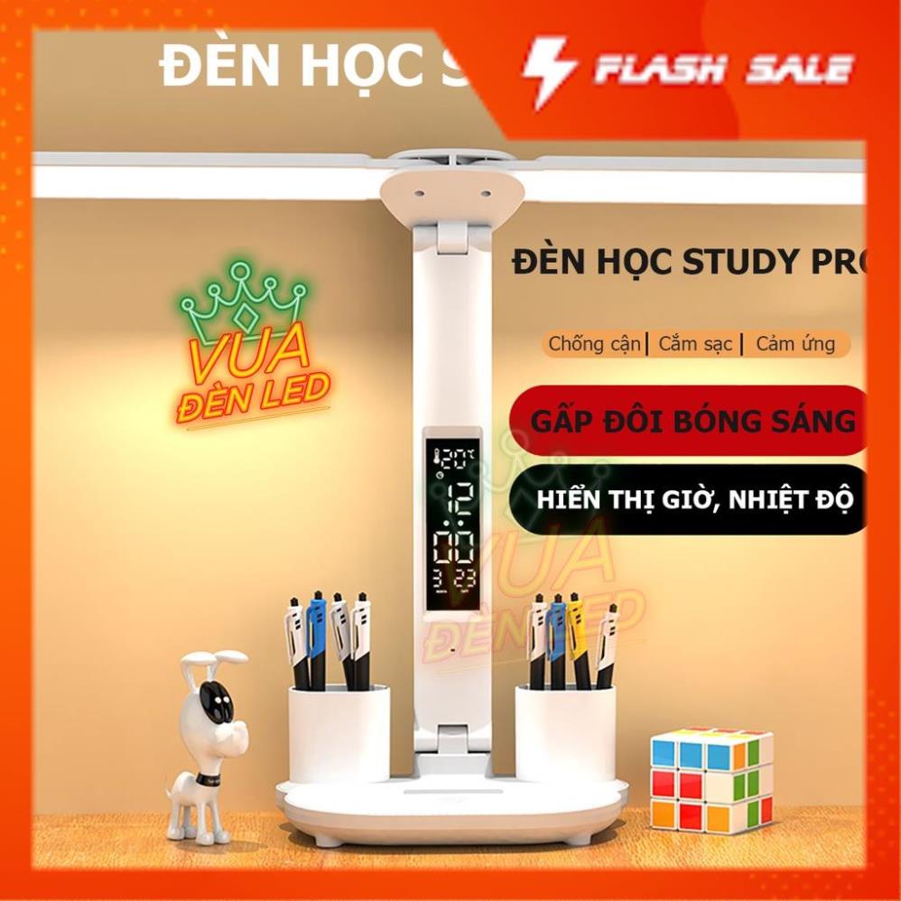 Đèn Học Để Bàn Chống Cận Thị Bảo Vệ Mắt VUA ĐÈN LED - Pin Tích Điện, Cảm Ứng Chỉnh Màu, Chế Độ Sáng