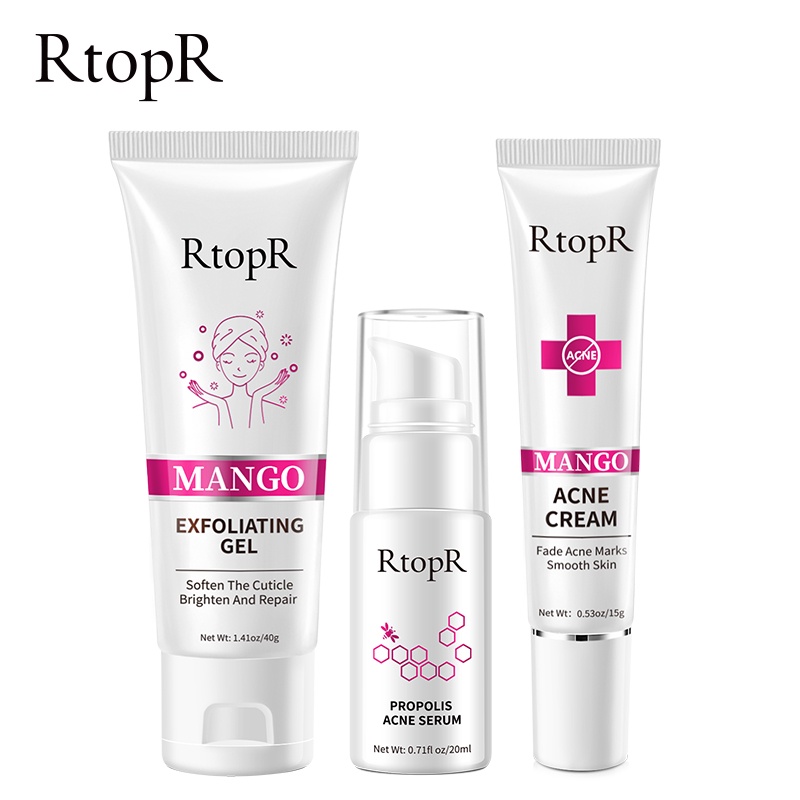 Bộ mỹ phẩm RTOPR gồm kem tẩy tế bào chết 40g+kem loại bỏ mụn từ xoài 15g+Serum làm sáng da loại bỏ mụn PROPOLIS 20ml