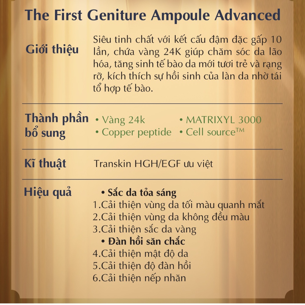 Gói Tinh Chất Vàng OHUI The First Geniture Ampoule Advanced 1ml_ESER