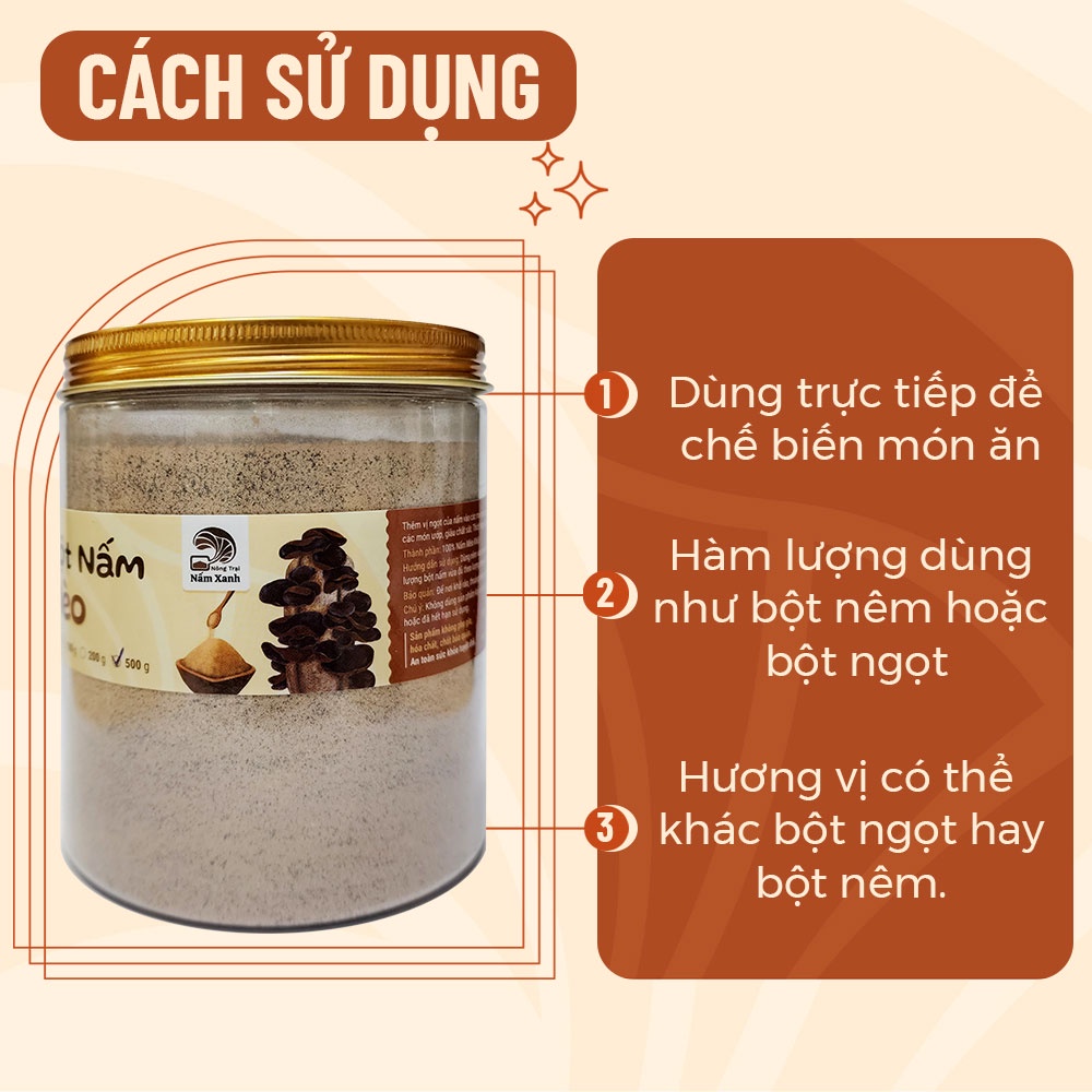 Bột Nấm Mèo (Mộc Nhĩ) 50gr 100gr 200gr Nêm Vị Ngon Giòn Dai Cho Món Ăn - Nông Trại Nấm Xanh