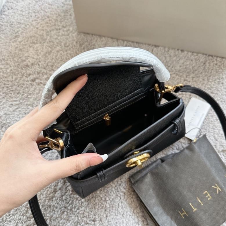 Túi CNK Khoá Xoay Mini Quai Vòm sz18 Xuất Xịn 2 Loại Da