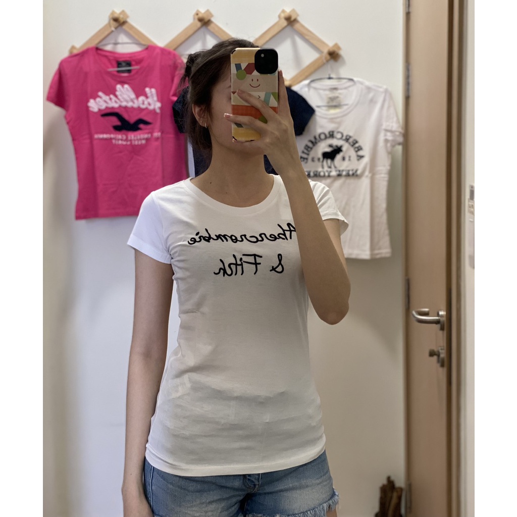 Áo thun cotton nữ dáng ôm Abercrombie & Fitch tay ngắn MBDT01