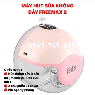 Máy hút sữa không dây rảnh tay, máy vắt sữa Fatz baby Freemax 2