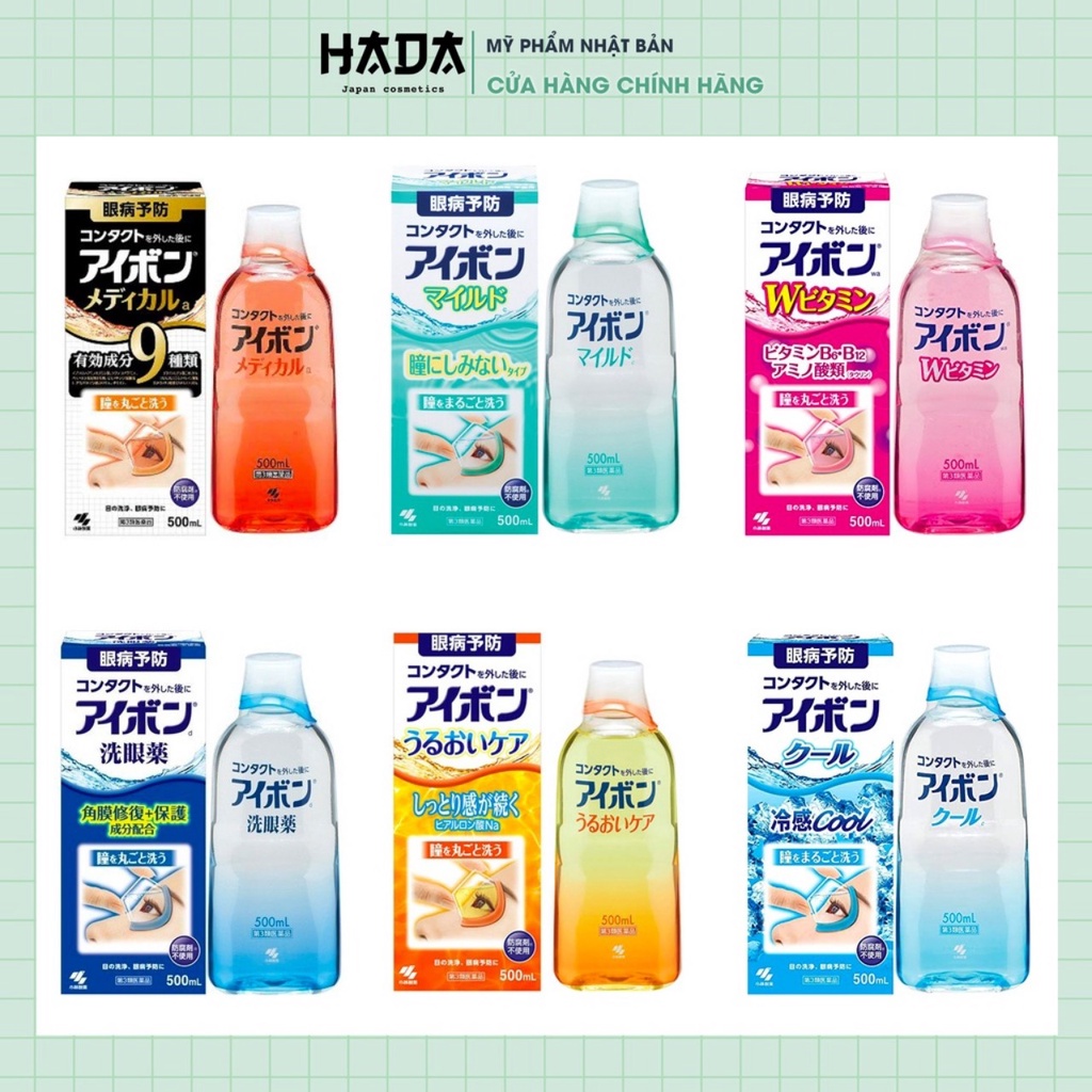 Nước Rửa Mắt Eyebon W Kobayashi Nhật Bản - Mới Nhất 500ml / 100ml