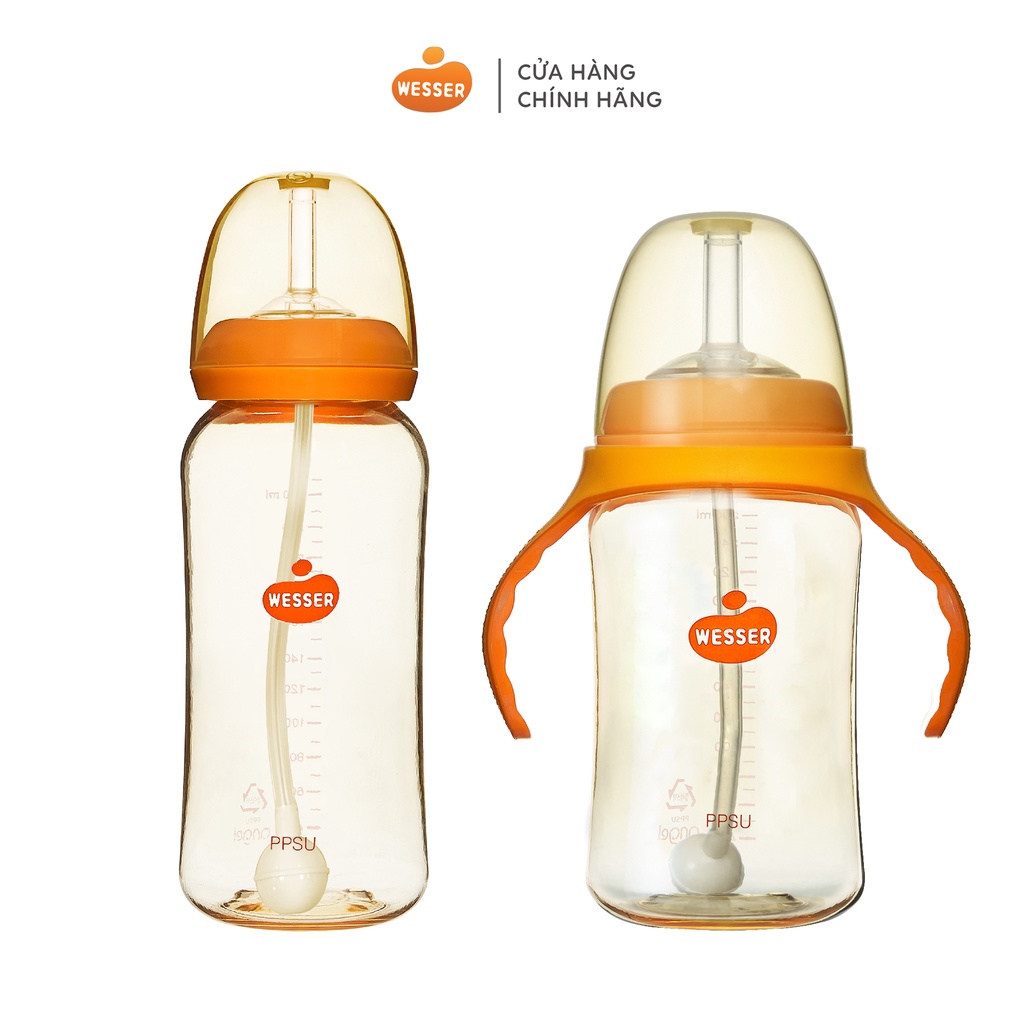 Bình ống hút PPSU Wesser 250ml/260ml