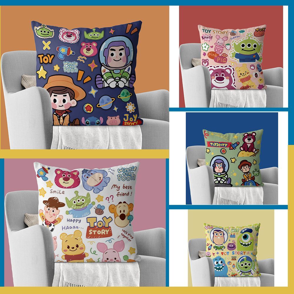 Vỏ Gối In Hình Nhân Vật Toy Story Hai Mặt Đáng Yêu Ốp