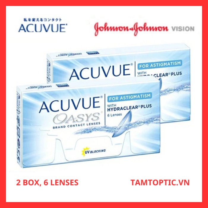 Kính áp tròng có loạn Acuvue Oasys for astigmatism 2box, 6 lenses J&J