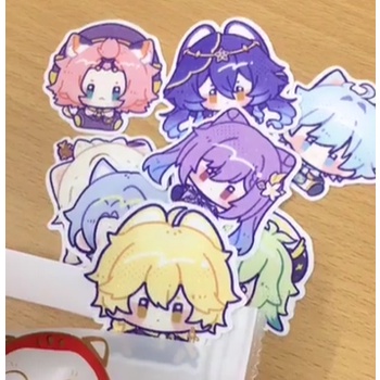 Hình dán sticker GACHA Genshin Impact - Fluffy Town mỗi gói 5 sticker
