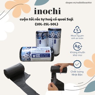 Cuộn 28 túi rác tự huỷ có quai tiện dụng Inochi 25L
