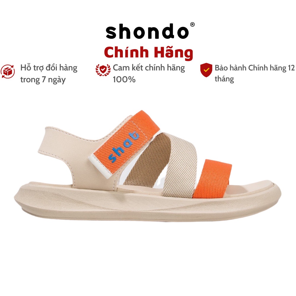 Giày sandals SHAT S2 thời trang Hàn Quốc màu be phối quai cam S2M2528