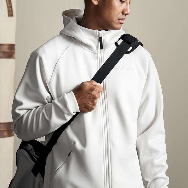 ☃Âu Mỹ phong cách thể dục thể thao Coat Casual Zipper dài tay áo đào tạo của người đàn ông trùm đầu áo khoác C