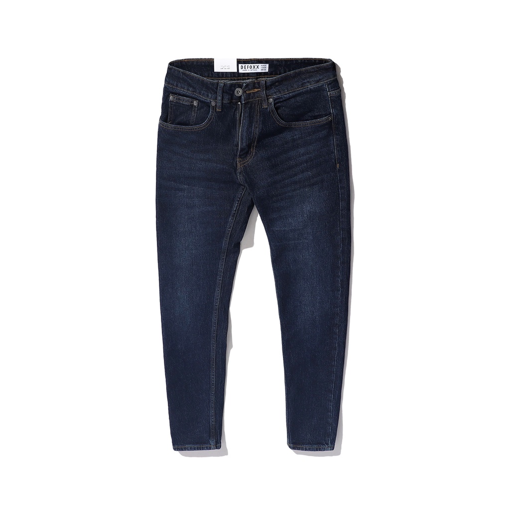 Quần jean nam, quần bò nam cao cấp slimfit DEFOXX xanh đen wash 230340