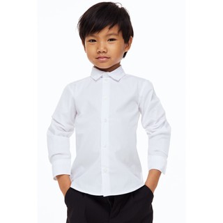 Áo sơ mi trắng tay dài dễ ủi bé trai H&M chuẩn Authentic
