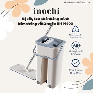 Bộ cây lau nhà thông minh kèm thùng vắt 2 ngăn Inochi BH-M900 (Size Trung)