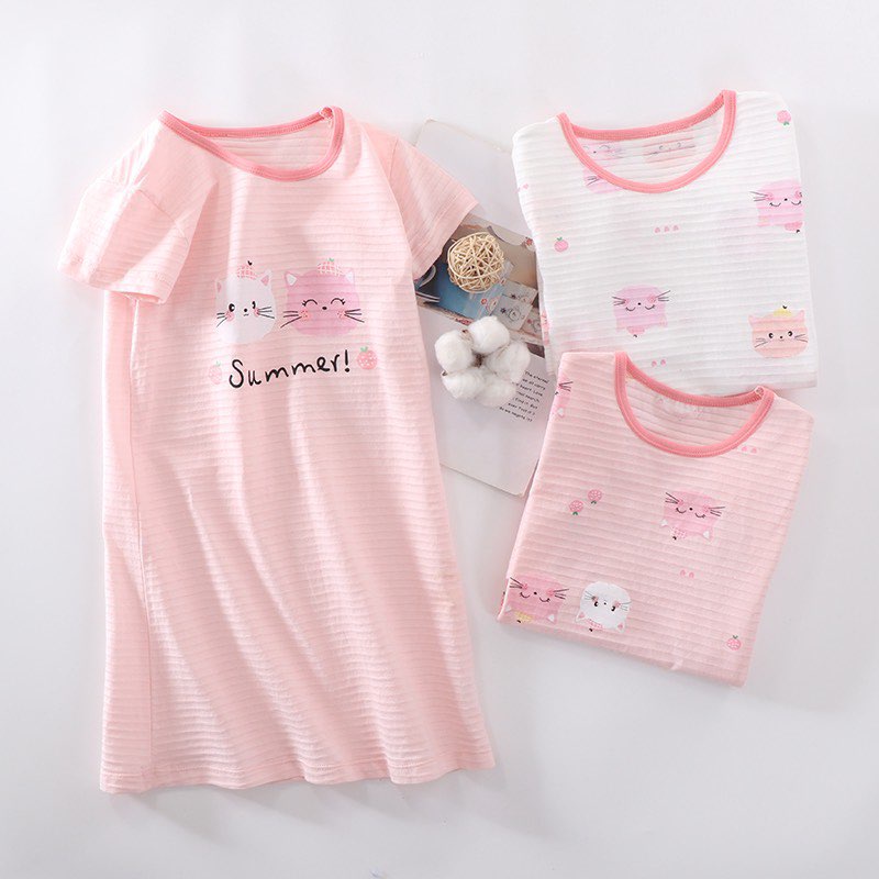 12-52kg Váy cotton xước hè cho bé hãng Mamdadkids mẫu mèo #cottonxước