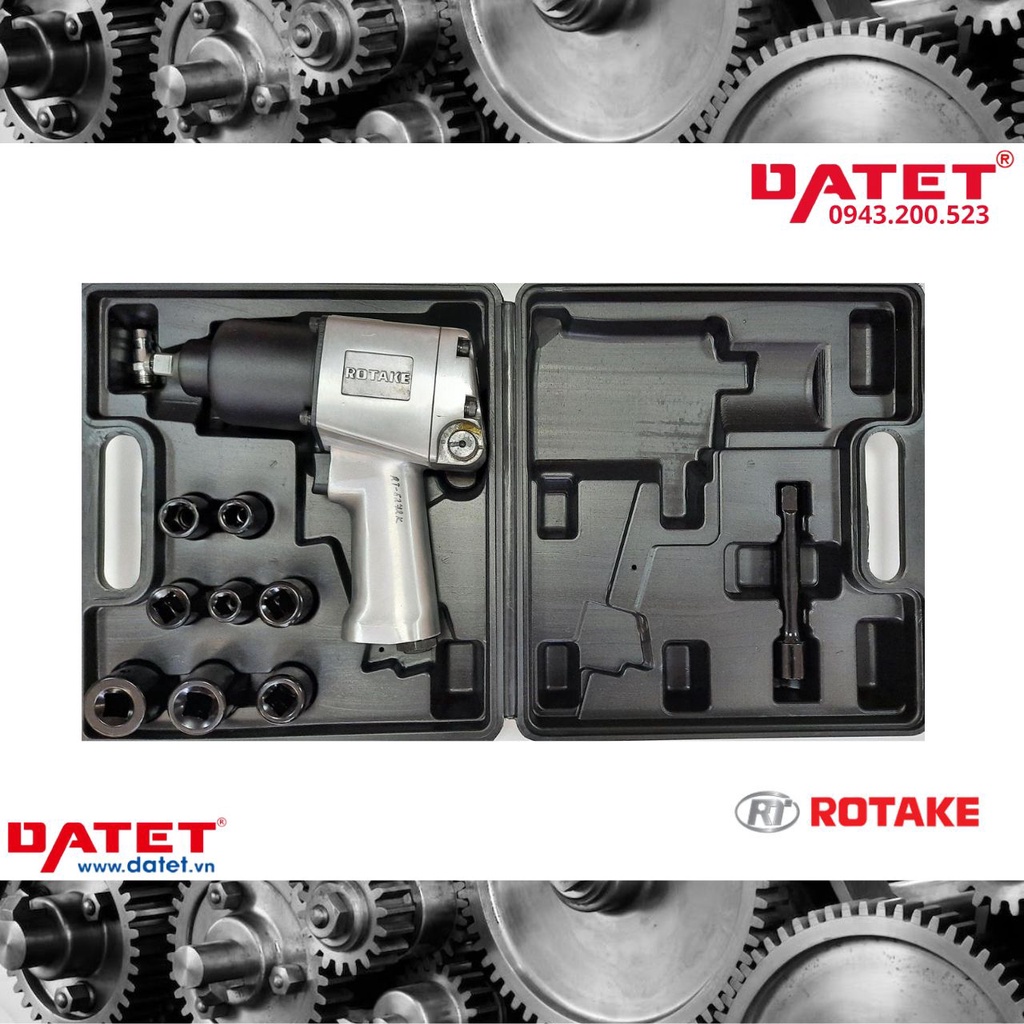 Máy bắn ốc 1/2" kèm bộ đầu tuýp RT-5272K. Bảo hành 12 tháng