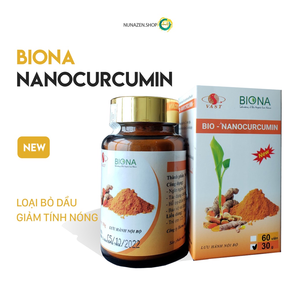 Nghệ nano BIO-NANOCURCUMIN tinh bột nghệ nguyên chất 30g- SP ứng dụng Viện Hàn lâm KH&CN VN