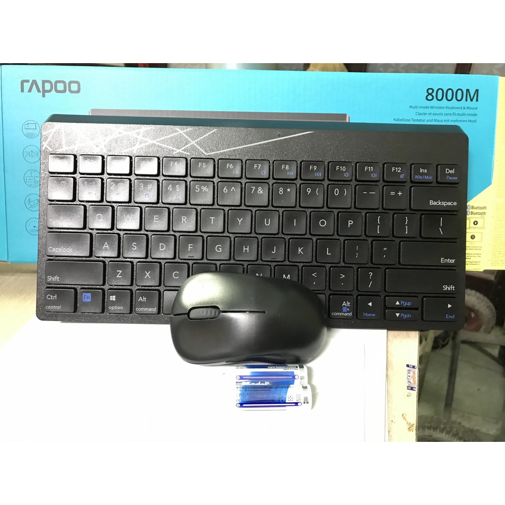Bộ bàn phím và chuột không dây Rapoo 8000M Wireless + Bluetooth - Chính hãng mới 100%