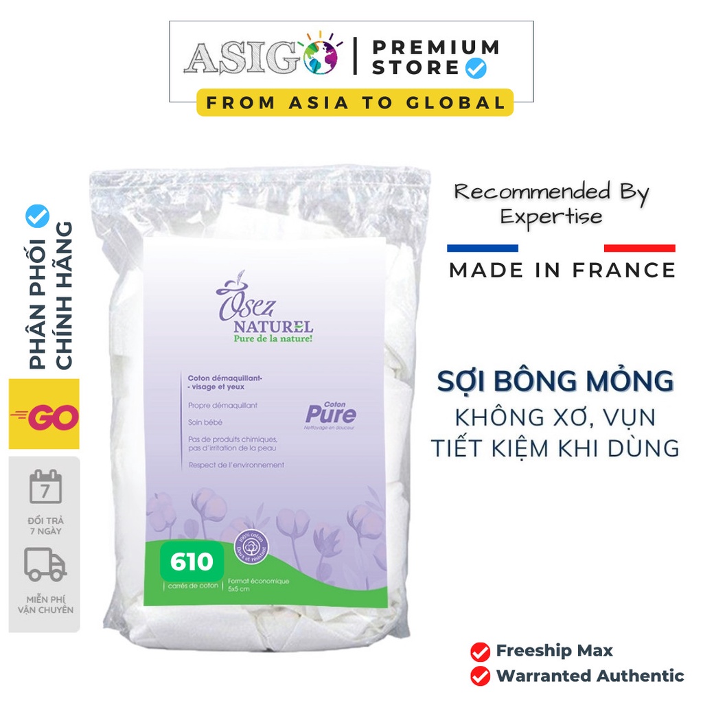 Bông Tẩy Trang Osez Naturel 610 Miếng