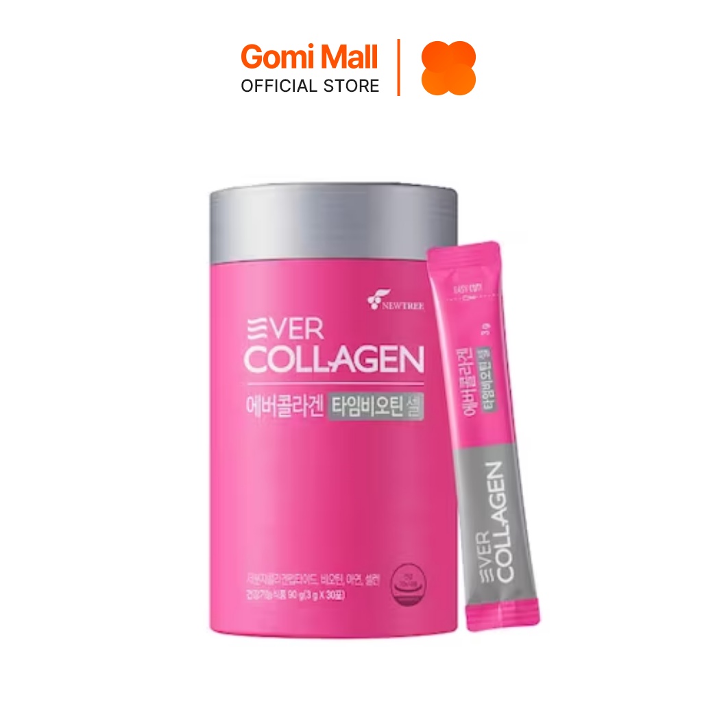 Collagen dạng bột Ever Collagen Time Biotin Cell - 1 Month giúp da khỏe mạnh chống lão hóa (3g x 30 gói) Gomi Mall