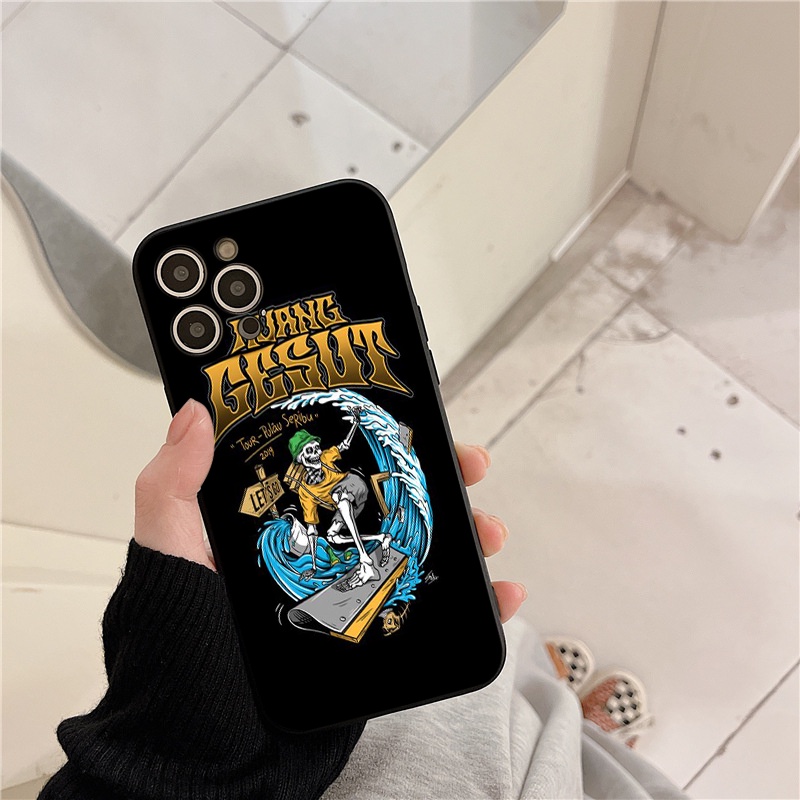 Ốp lưng IPhone Vuông Bộ xương lướt sóng BVC 6/6plus/6s/6splus/7/7plus/8/8plus/x/xr/xs/11/12/13/14/Pro/Plus/Promax q6065