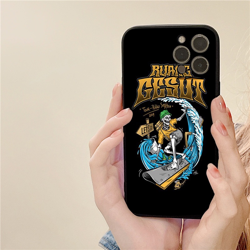 Ốp lưng IPhone Vuông Bộ xương lướt sóng BVC 6/6plus/6s/6splus/7/7plus/8/8plus/x/xr/xs/11/12/13/14/Pro/Plus/Promax q6065