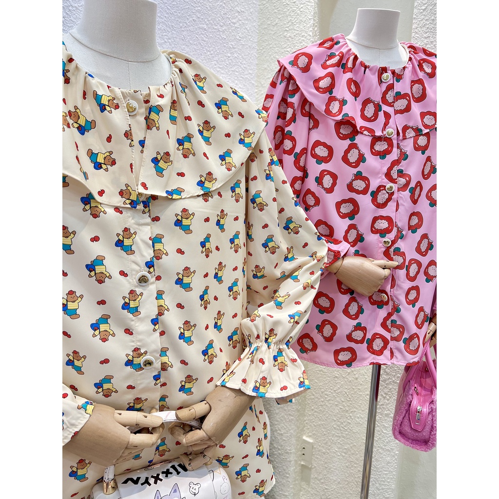 Đầm sơmi lá cổ tay nhúng 3 màu xinh xắn - HN1143