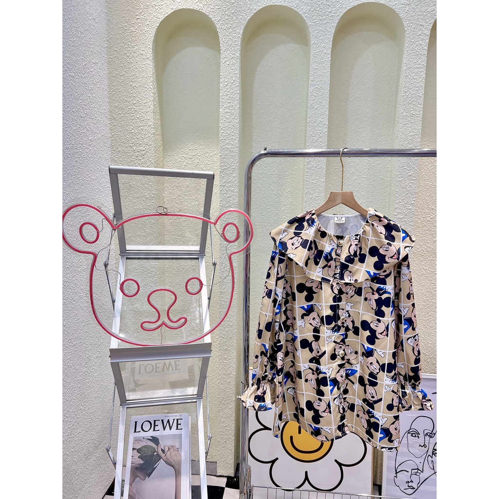 Đầm sơmi lá cổ tay nhúng 3 màu xinh xắn - HN1143