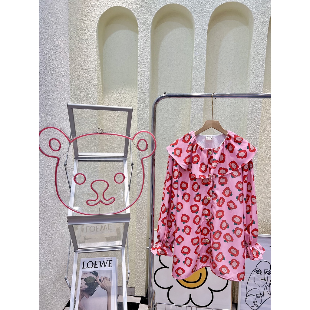 Đầm sơmi lá cổ tay nhúng 3 màu xinh xắn - HN1143