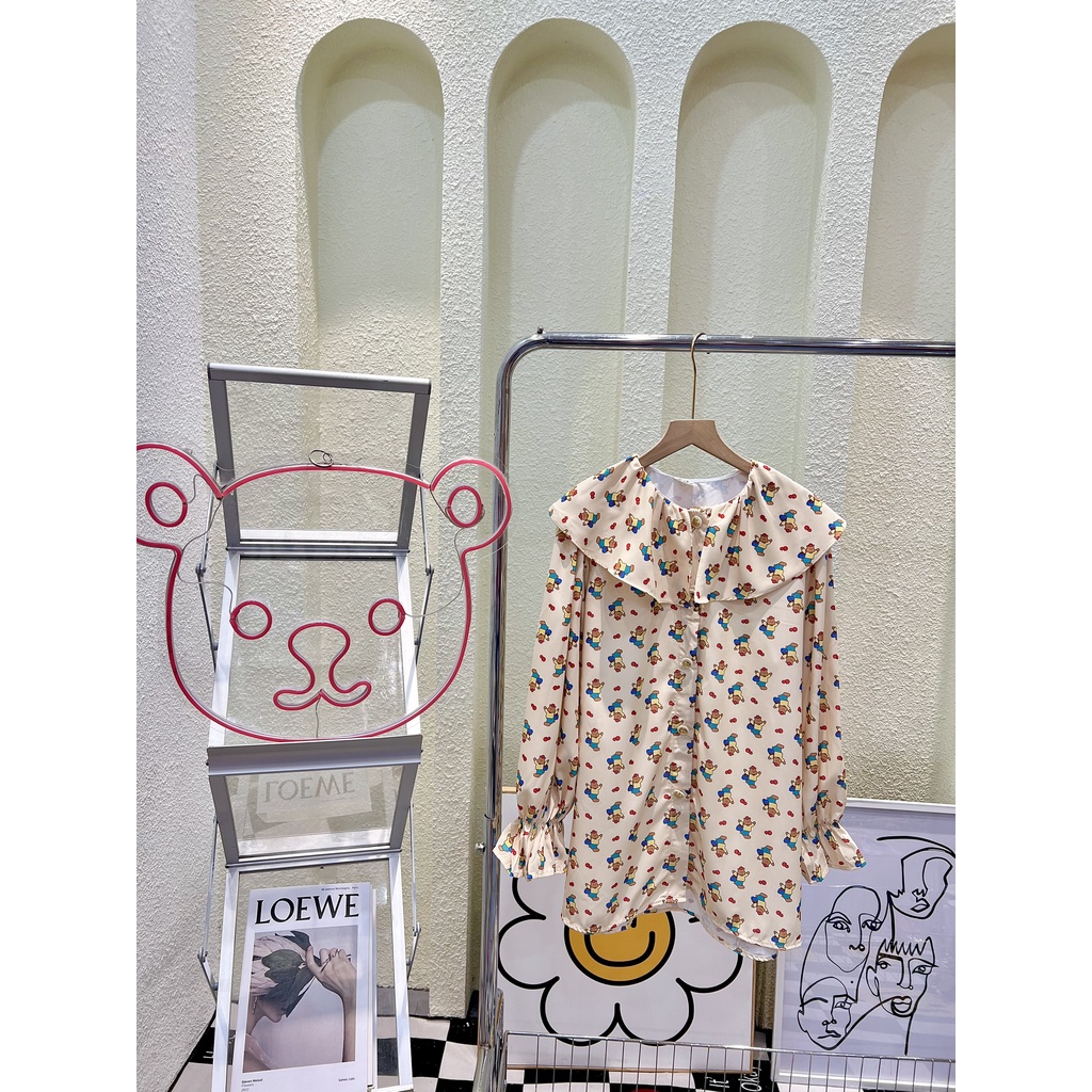 Đầm sơmi lá cổ tay nhúng 3 màu xinh xắn - HN1143