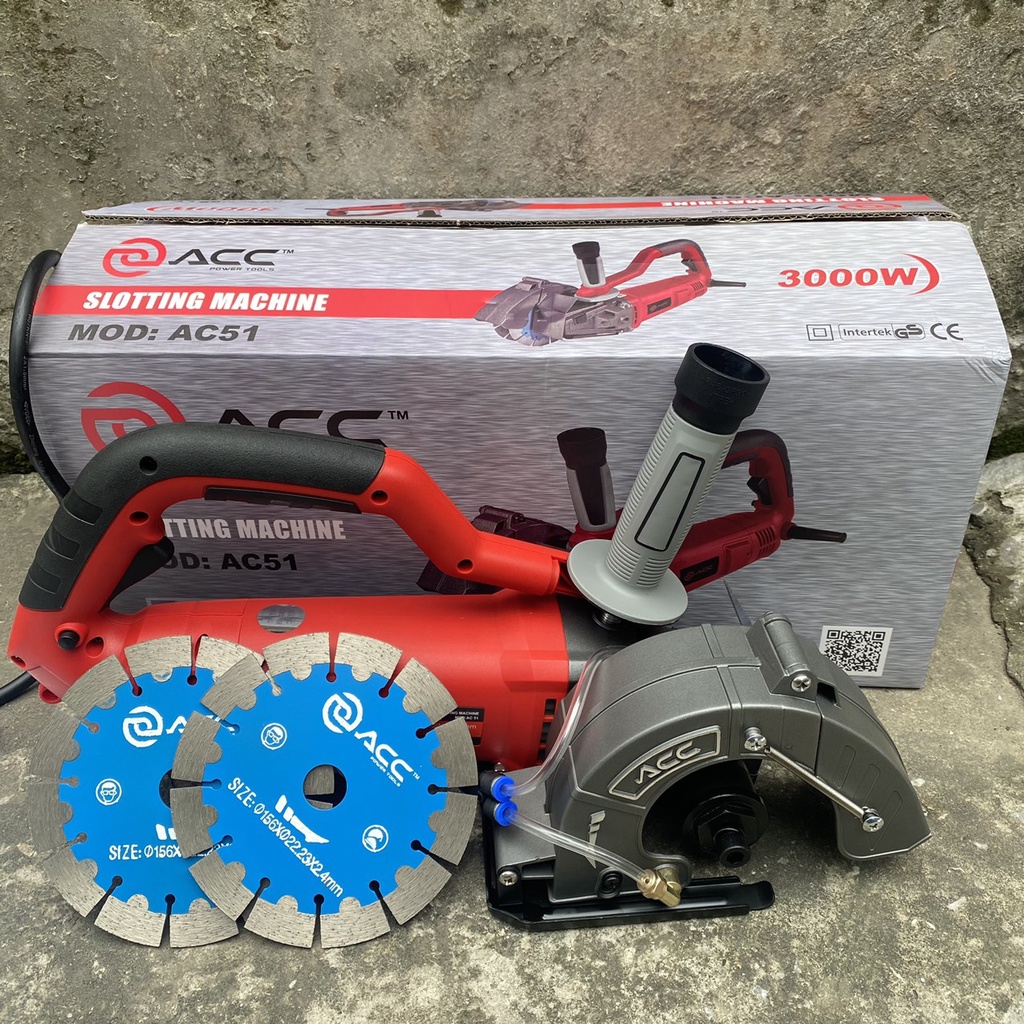 Máy cắt xẻ rãnh tường 2 lưỡi ACC cao cấp- công suất 3000w - sản xuất tại Việt Nam- TẶNG BƠM MINI