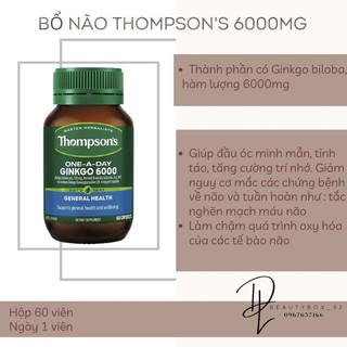 Bổ não thompson ginkgo 6000mg úc