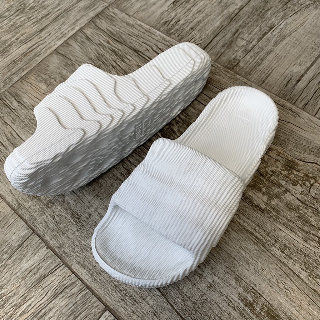 [HCM] Dép Quai Ngang Nam Nữ Unisex Họa Tiết Xếp Lớp Chất Liệu EVA