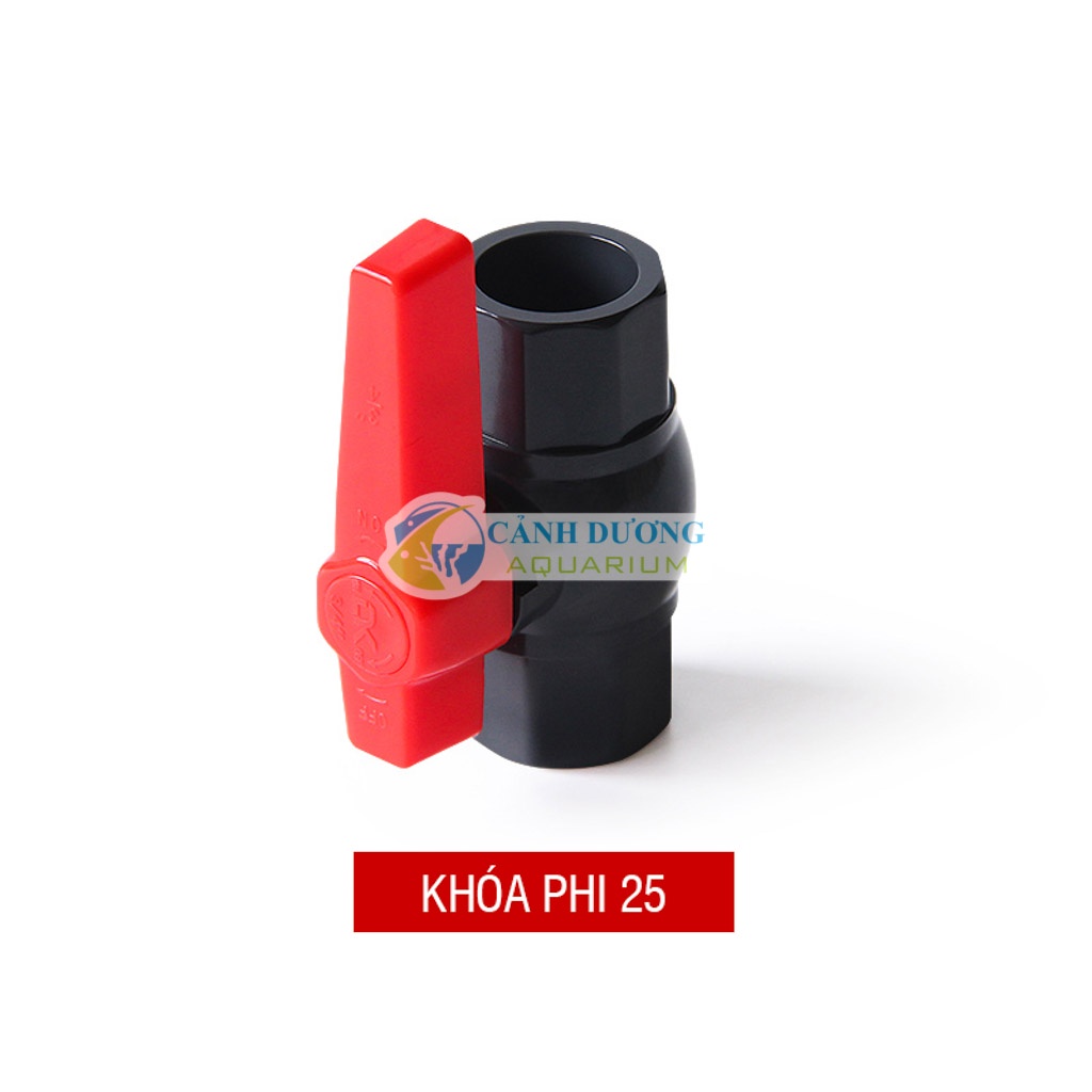Van khóa ống màu đen ĐEN U-PVC Phi 32-25-20 chuyên dùng cho hồ cá