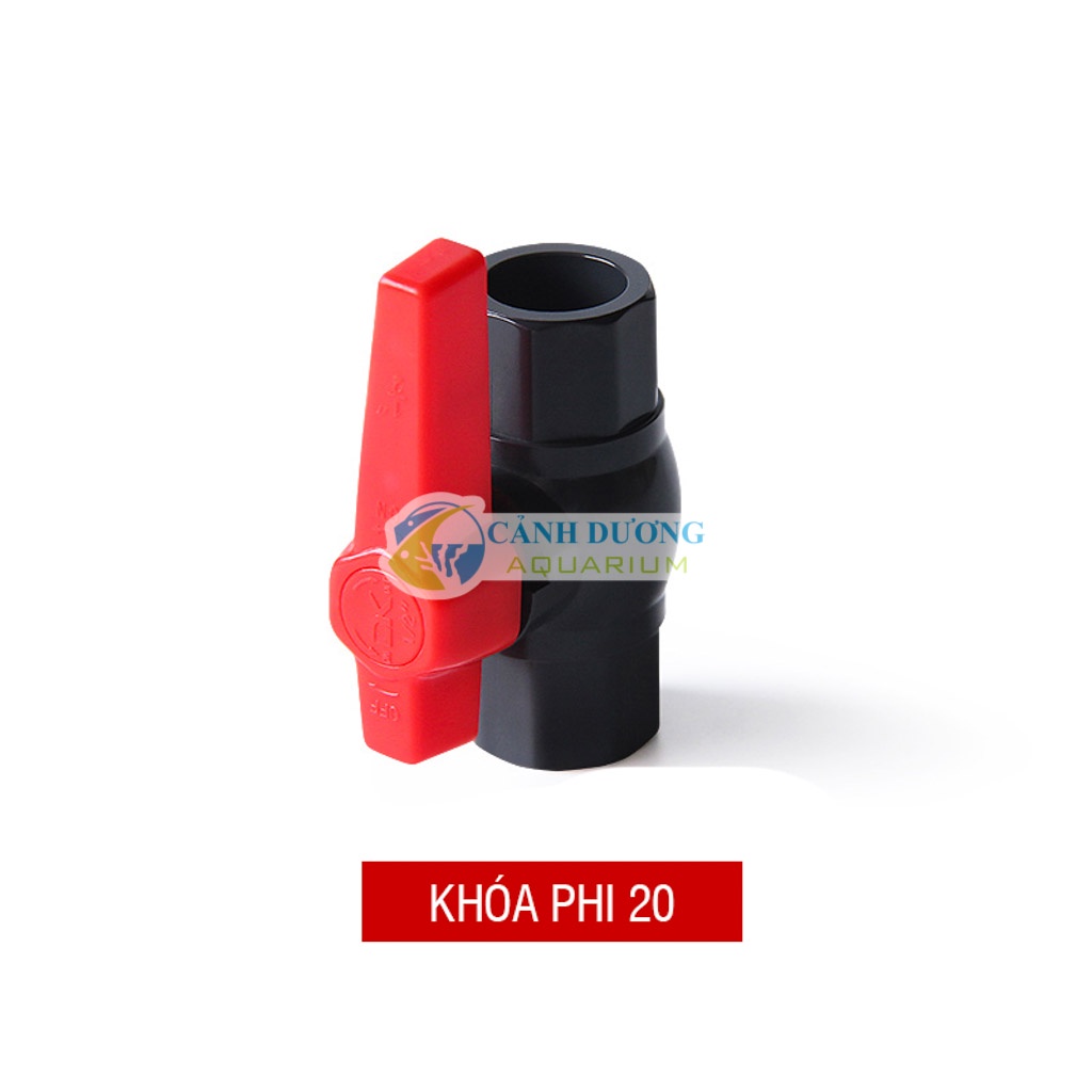 Van khóa ống màu đen ĐEN U-PVC Phi 32-25-20 chuyên dùng cho hồ cá