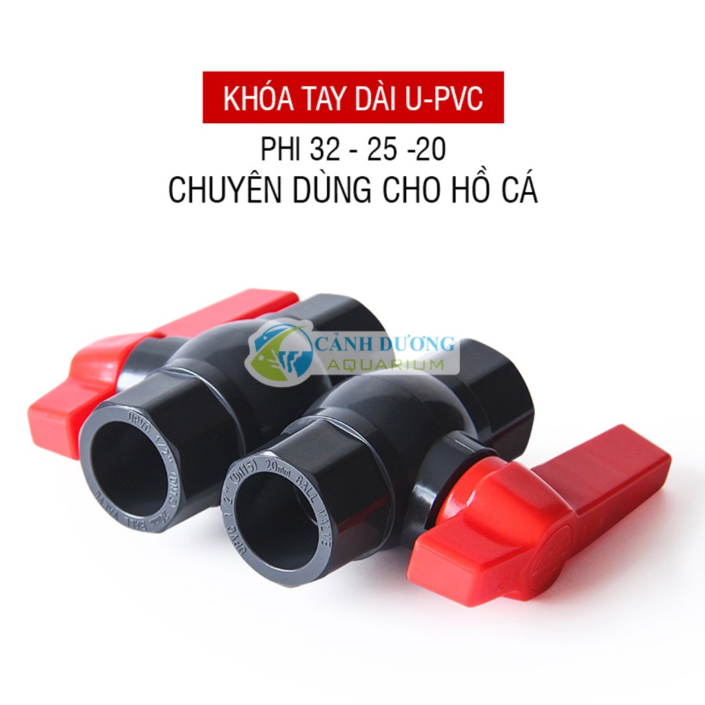 Van khóa ống màu đen ĐEN U-PVC Phi 32-25-20 chuyên dùng cho hồ cá