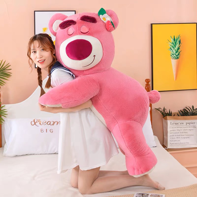 Gấu Bông Lotso Huggin Bear Lông Xù Tai Quả Dâu