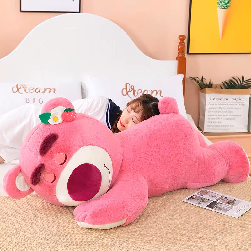Gấu Bông Lotso Huggin Bear Lông Xù Tai Quả Dâu