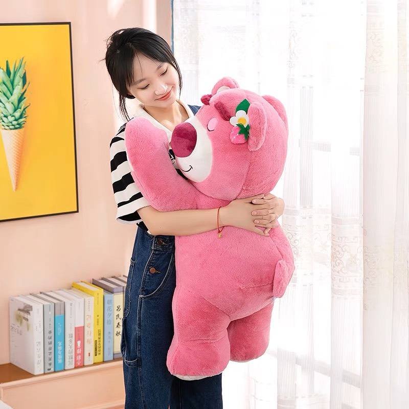 Gấu Bông Lotso Huggin Bear Lông Xù Tai Quả Dâu