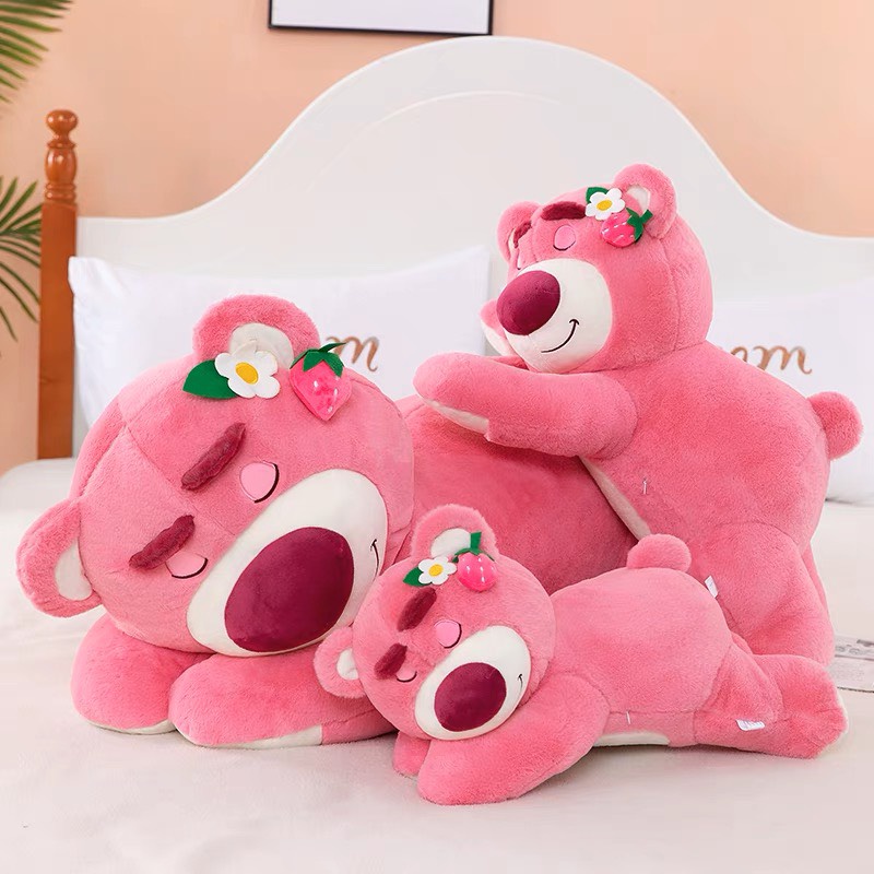 Gấu Bông Lotso Huggin Bear Lông Xù Tai Quả Dâu