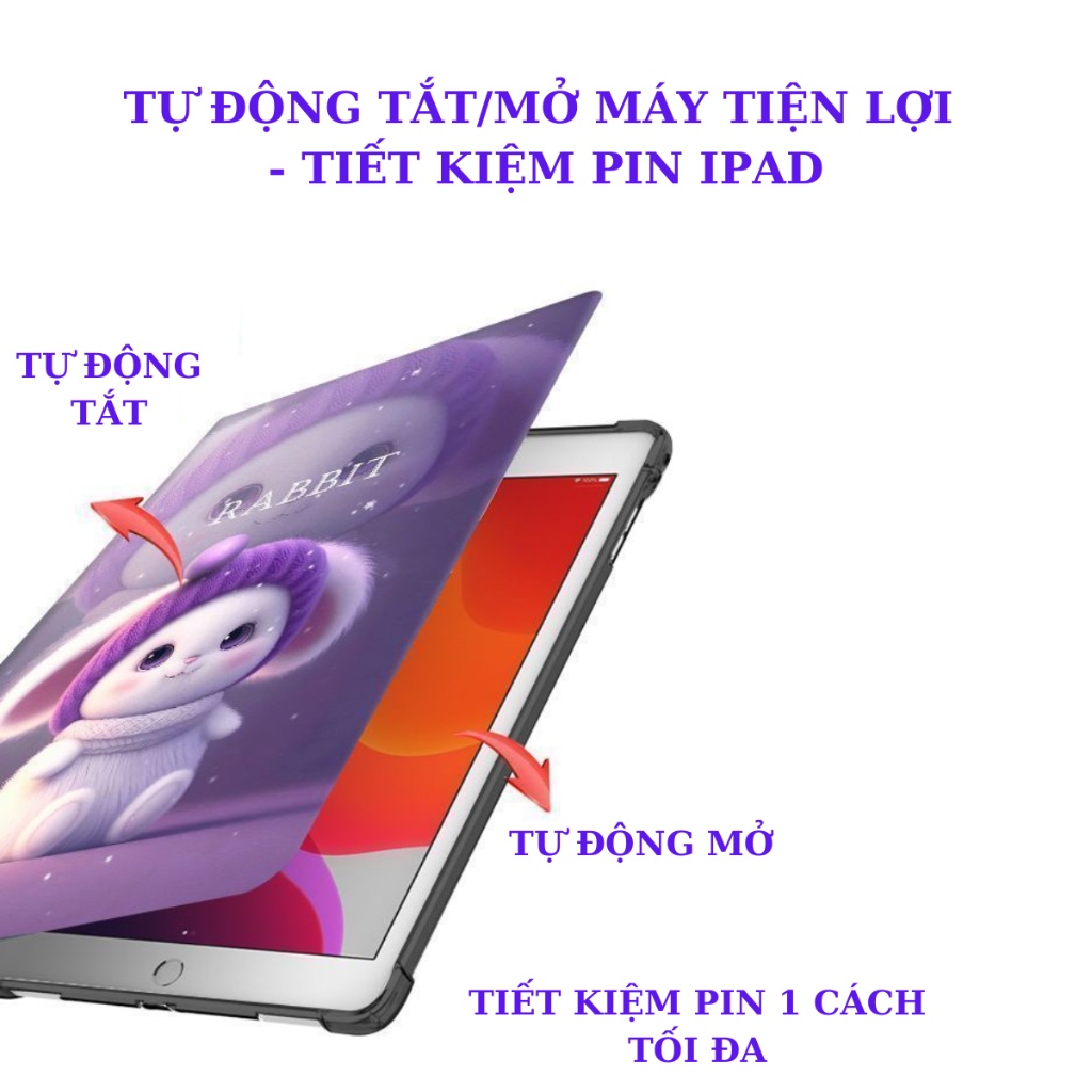Ốp ipad Silicon hình Thỏ tuyết cute ốp ipad Gen 5/6/7/8/9/10/Air 1/2/3/4/5/Pro 11/9.7/10.5/Mini 1/2/3/4/5/6/MART CASE