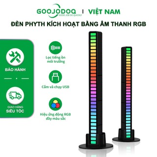 GOOJODOQ đèn RGB kích hoạt bằng giọng nói bầu không khí kích hoạt bằng giọng nói LED bầu không khí máy tính đèn thu