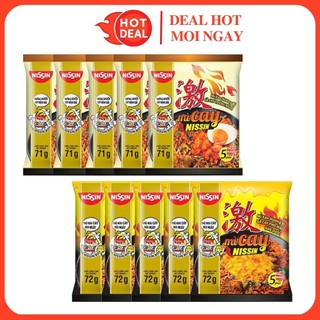  Lốc 5 Gói Mì Xào Cay Nissin Hương Vị Gà Cay Trứng Muối Phô mai Hàn Quốc 71G Gói 
